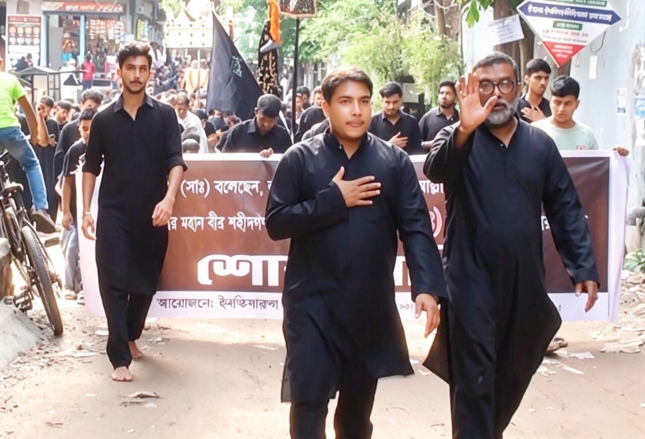 কেরানিগঞ্জে ইনতিসারুল মাহদী (আ.ফা.) ইমামবাড়ার উদ্যোগে শোহাদায়ে কারবালা স্মরণে শোক মিছিল | ছবি