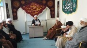 تصاویر/ دفتر آیت اللہ العظمیٰ جوادی آملی میں شہدائے کربلا کی یاد میں مجلسِ عزا، علماء و طلاب کی شرکت