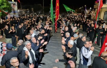 تصاویر/ حضور عزاداران حسینی در تجمع شبانه نقده