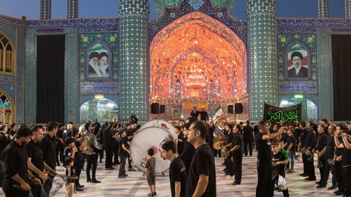تصاویر/ آیین سوگواری شب تاسوعای حسینی هیئات مذهبی درهلال بن علی(ع)