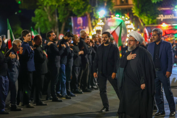 تصاویر/ مراسم هیئت عزاداری شهدای گمنام تبریز در میدان ساعت