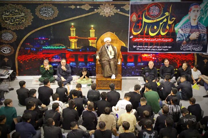 تصاویر/ مراسم سوگواری احلی من العسل در مدرسه علمیه امام محمد باقر(ع) پارس آباد