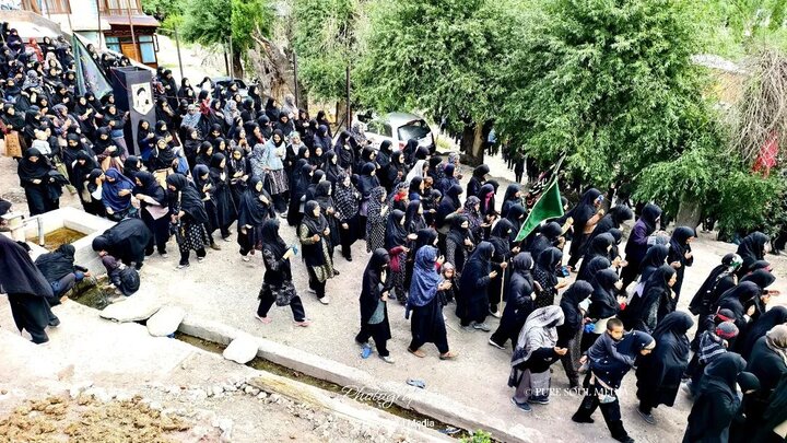 برگزاری باشکوه آیین عزاداری هشتم محرم به یاد حضرت ابوالفضل العباس (ع) در پشکم کارگل