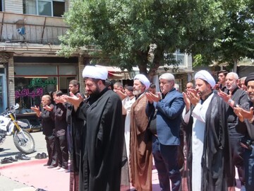 تصاویر/ اقامه نماز ظهر عاشورا در چایپاره