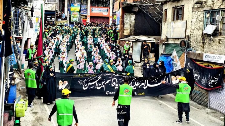 تصاویر/ راهپیمایی عزاداران حسینی و یاد کودکان شهدای میناب در کارگل هند