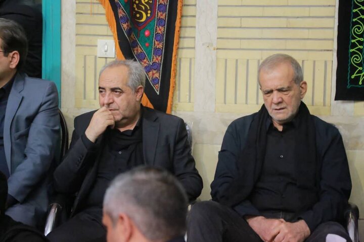 تصاویر/ حضور رییس جمهور پزشکیان در آیین‌های عاشورایی تبریز