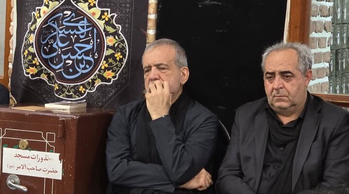 تصاویر/ حضور رییس جمهور پزشکیان در آیین‌های عاشورایی تبریز