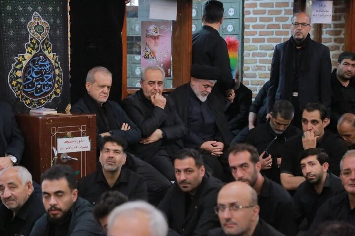 تصاویر/ حضور رییس جمهور پزشکیان در آیین‌های عاشورایی تبریز