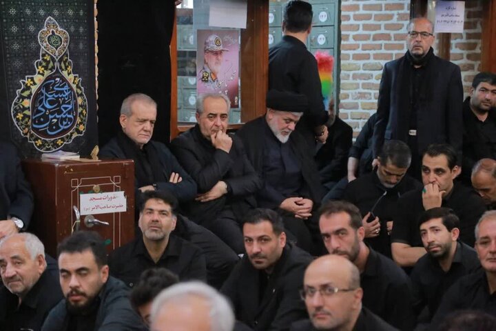 تصاویر/ حضور رییس جمهور پزشکیان در آیین‌های عاشورایی تبریز