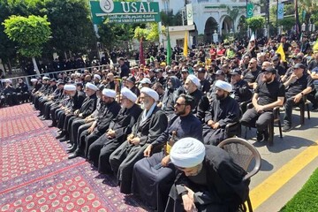 برگزاری مراسم عاشورای حسینی از سوی حزب الله در جوار مرقد شهید سید حسن نصرالله + تصاویر