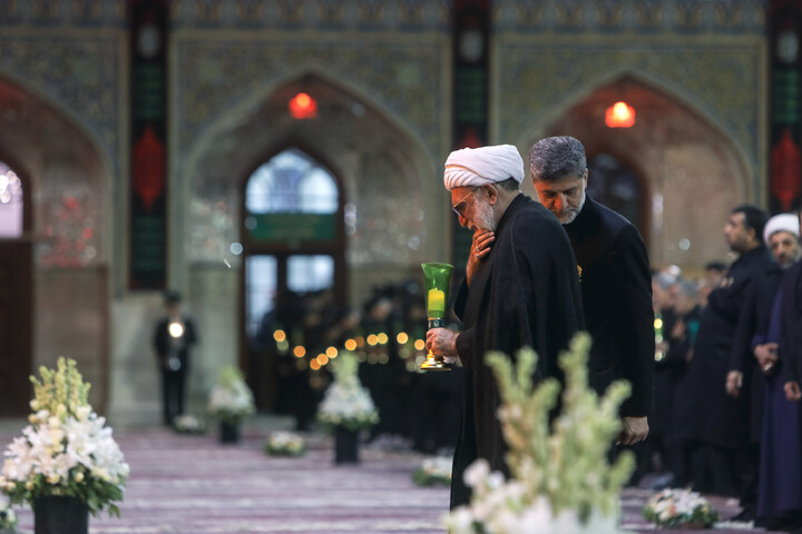 تصاویر/ مراسم شام غریبان امام حسین (علیه‌السلام) در حرم مطهر رضوی