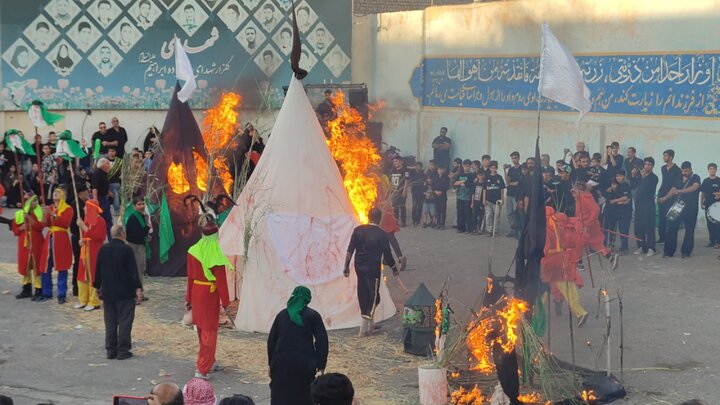 تصاویر | در سوگ خیمه‌های سوخته؛ برگزاری آیین خیمه سوزان در قلب قم