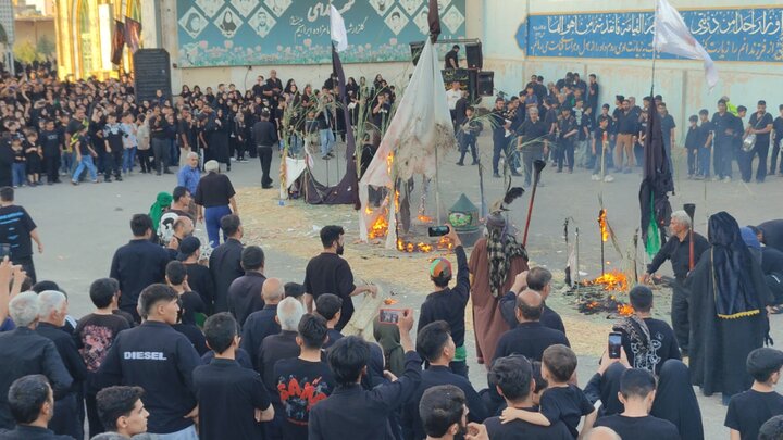 تصاویر | در سوگ خیمه‌های سوخته؛ برگزاری آیین خیمه سوزان در قلب قم
