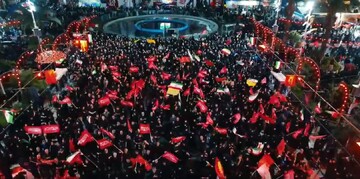 فیلم| موج خروشان پرچم خونخواهی "یالثارات الخامنه ای" در رشت