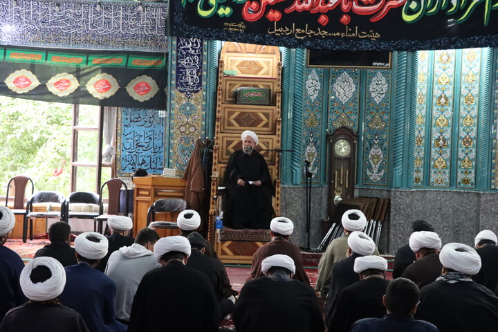 تصاویر/ عزاداری محرم ۱۴۰۵ روحانیون و طلاب حوزه علمیه اردبیل