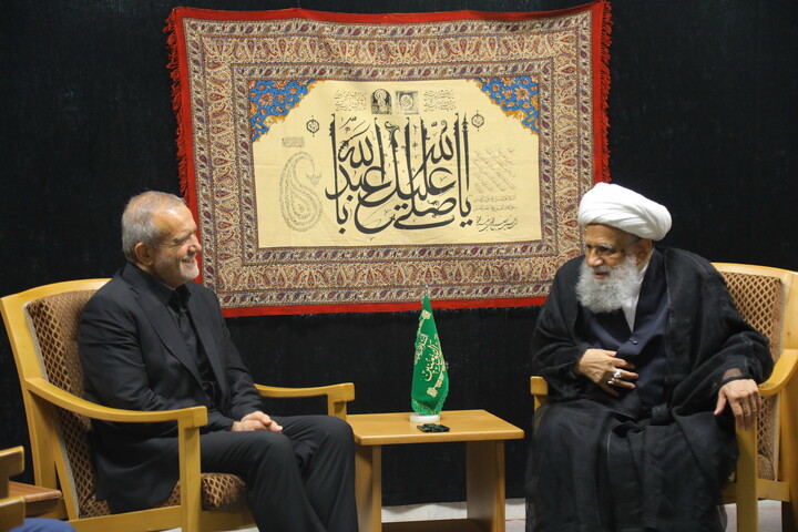تصاویر / دیدار رئیس جمهور پزشکیان با آیت الله کریمی جهرمی