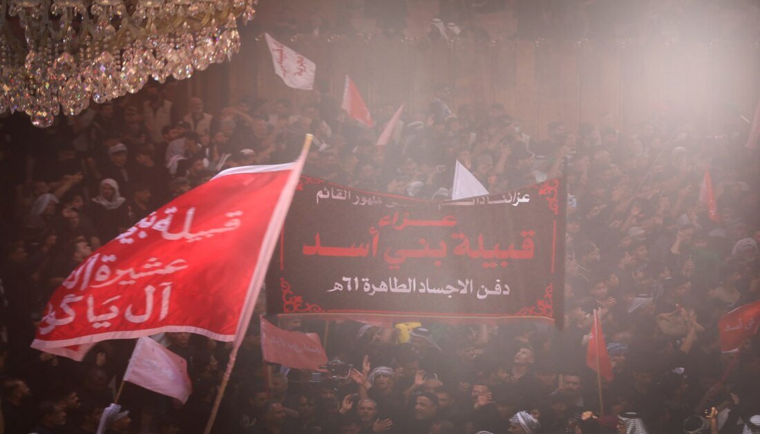 انطلاق موكب عزاء بني أسد ومواكب العشائر العراقية في ذكرى دفن الأجساد الطاهرة للإمام الحسين (عليه السلام) وأصحابه (فيديو وصور)