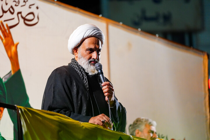 تصاویر/ تجمع باشکوه مردم نیروگاه قم در چله سوم شهادت قائد امت و شهدای جنگ رمضان