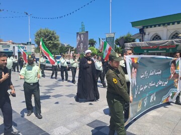 تصاویر/ برپایی دسته‌ عزاداری هیئت انصار ولایت نیروهای مسلح شهرستان آمل