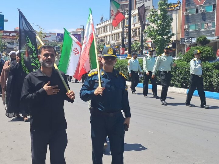 تصاویر/ برپایی دسته‌ عزاداری هیئت انصار ولایت نیروهای مسلح شهرستان آمل