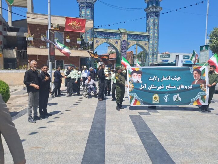 تصاویر/ برپایی دسته‌ عزاداری هیئت انصار ولایت نیروهای مسلح شهرستان آمل