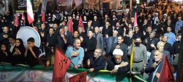 تصاویر/ صد و بیست و هفتمین موج از اجتماعات شبانه سراسری و مراسم وداع با آقای شهید ایران در ماکو