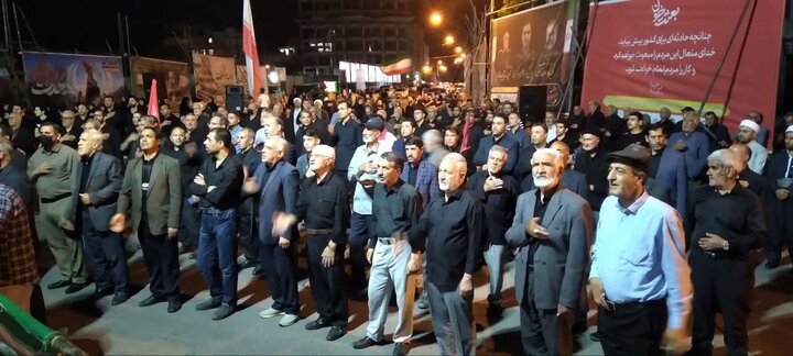 تصاویر/ صد و بیست و هفتمین موج از اجتماعات شبانه سراسری و مراسم وداع با آقای شهید ایران در ماکو