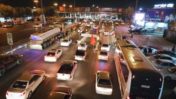 به خدمت گیری عوارضی قم-تهران در سوگ آقای شهید ایران