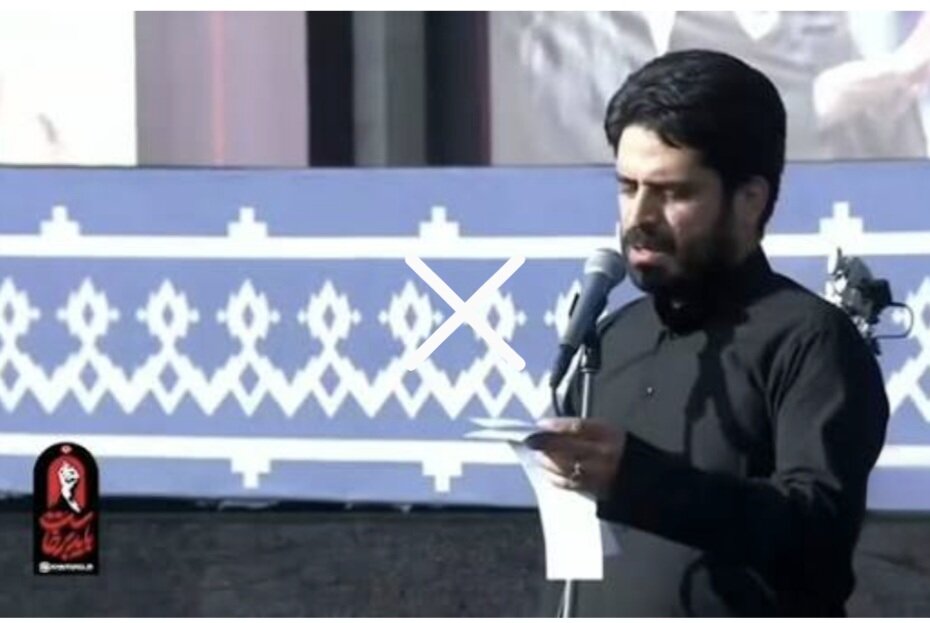 شعر انقلابی محمد رسولی در مراسم نماز بر پیکر رهبر شهید انقلاب