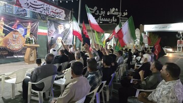 تصاویر/ مردم خارگ پای کار نظام و رهبری