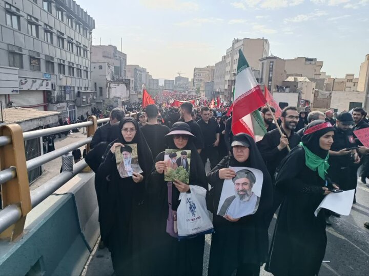 تصاویر/ حضور طلاب همدانی در تشییع امام شهید