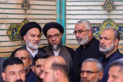 نجلا آية الله العظمى السيستاني يشاركان في تشييع جثمان آية الله العظمى الخامنئي بالنجف الأشرف