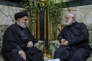 آیت اللہ سیستانی کے نمائندے کی رہبرِ شہید آیت اللہ العظمی خامنہ ای کے فرزند سے ملاقات، شہادت پر اظہارِ تعزیت
