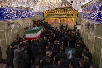 تشییع خانواده شهید امام خامنه ای در حرم حضرت اباالفضل العباس (علیه السلام) + تصاویر
