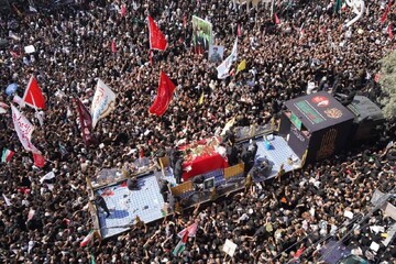 فیلم|  قاب های ماندگار از تشییع باشکوه پیکر مطهر رهبر مجاهد شهید در نجف اشرف