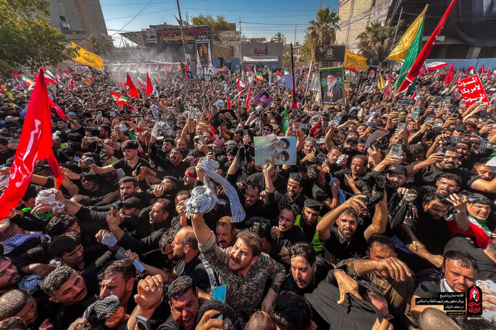 Immagini storiche del maestoso corteo funebre del Leader martire combattente a Najaf