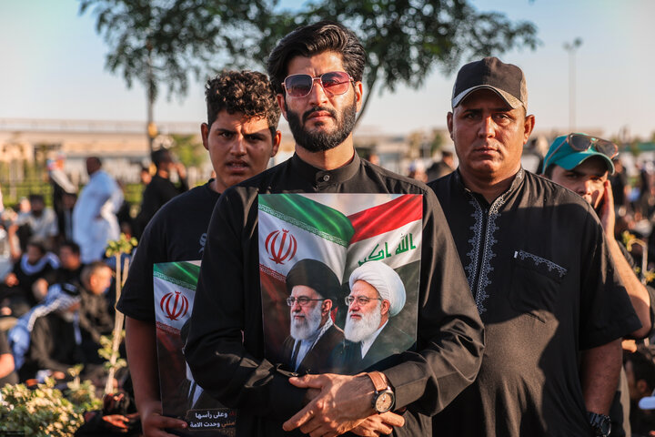 تصاویر/ قاب های ماندگار از تشییع باشکوه پیکر مطهر رهبر مجاهد شهید در نجف اشرف