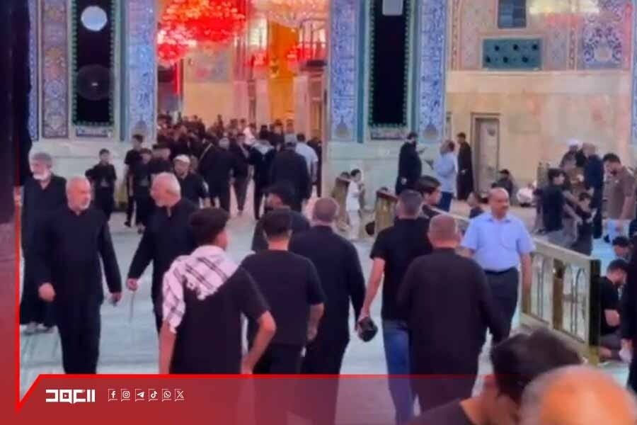 فیلم | ورود عراقی ها به نجف اشرف برای تشییع پیکر رهبر شهید ایران