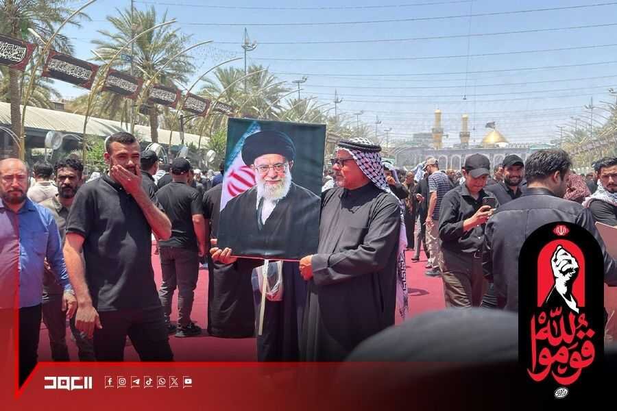 حضور گسترده عشایر عراق در کربلا برای استقبال از پیکر مطهر امام خامنه‌ای + تصاویر