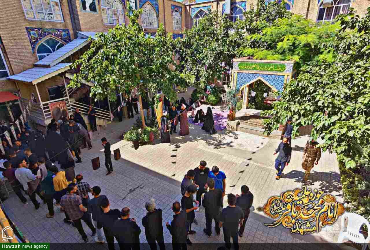 مدرسه علمیه امام محمدباقر(علیه‌السلام) میزبان ۶۰۰ زائر مراسم تشییع امام شهید شد