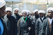 تصاویر/ رہبرِ تحریکِ اسلامی نائجیریا شیخ ابراہیم زکزاکی کی رہبرِ شہید کی تشییع میں شرکت