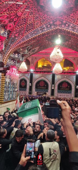 لقطات خاصة لتشييع الإمام الخامنئي الشهيد في حرم أبي عبدالله الحسين (عليه السلام)