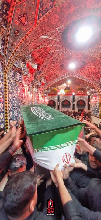 لقطات خاصة لتشييع الإمام الخامنئي الشهيد في حرم أبي عبدالله الحسين (عليه السلام)