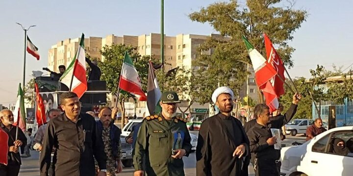 تصاویر/ کاروان عزاداری و خونخواهی رهبر شهید انقلاب در شهر بهار