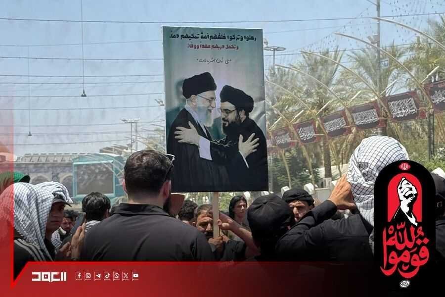 Makabila ya Iraq Yajitokeza kwa Wingi Karbala Kuupokea Mwili Mtukufu wa Imam Khamenei + Picha
