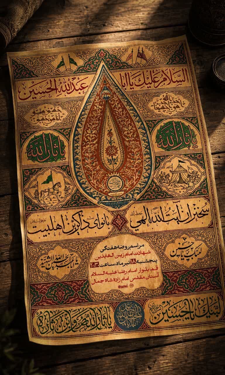 روضه هفتگی در شب شهادت امام سجاد(ع) برگزار می‌شود