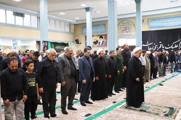 تصاویر/ آیین عبادی سیاسی نماز جمعه نوشین شهر