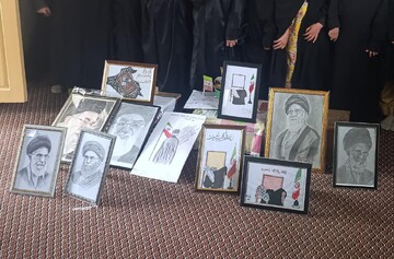 ادای احترام هنری دانش‌آموزان سکردو پاکستان به رهبر شهید
