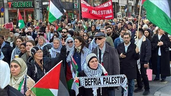 Hundreds in Sweden protest Israeli attacks, ceasefire violations in Gaza