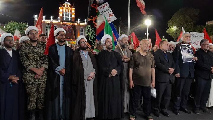 تصاویر | تجمع خون‌خواهی علمای تبریز در ایام سوگواری و اسارت آل‌الله، خون‌خواهی امام شهید و تجدید بیعت با رهبر معظم انقلاب